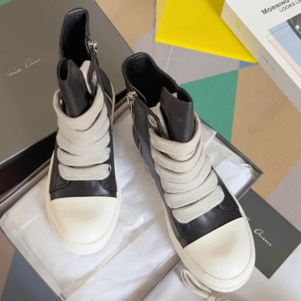 Rick Owens High Top Casual Sneakers with Thick Laces image 1