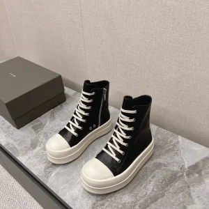 Rick Owens Main Line Watermelon Toe High-Top Platform Sneakers image 1