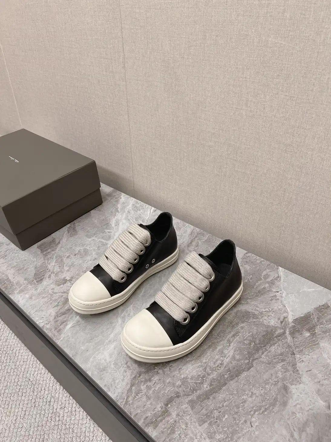 Rick Owens Main Line Watermelon Head Leather Sneakers image 1