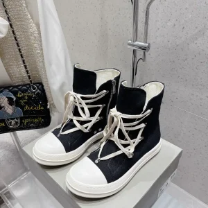Rick Owens 24ss High-Top Lace-Up Biker Ankle Boots image 1