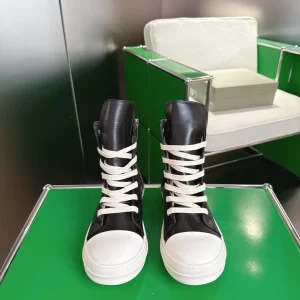 Rick Owens High Top Leather Casual Sneakers image 1