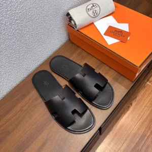 Hermes Men's Leather Slippers image 1
