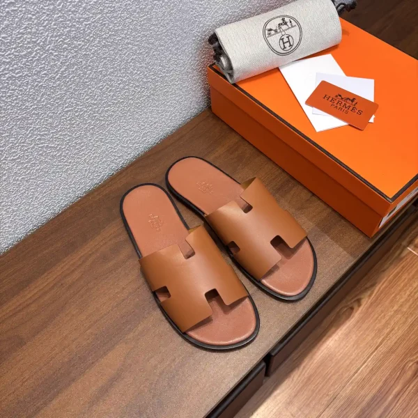Hermes Men's Leather Slippers image 1