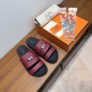 HERMES Kazimir Leather Sandals image 1