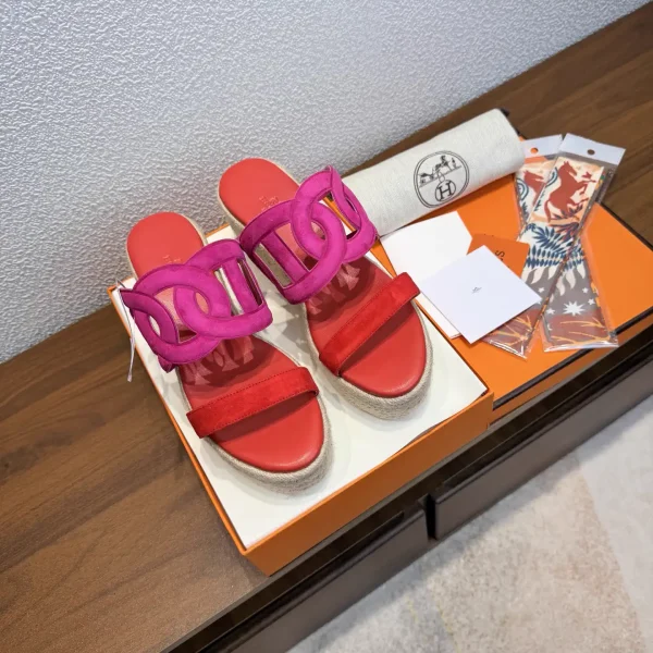 Hermes Pig Nose Leather Slide Sandals image 1