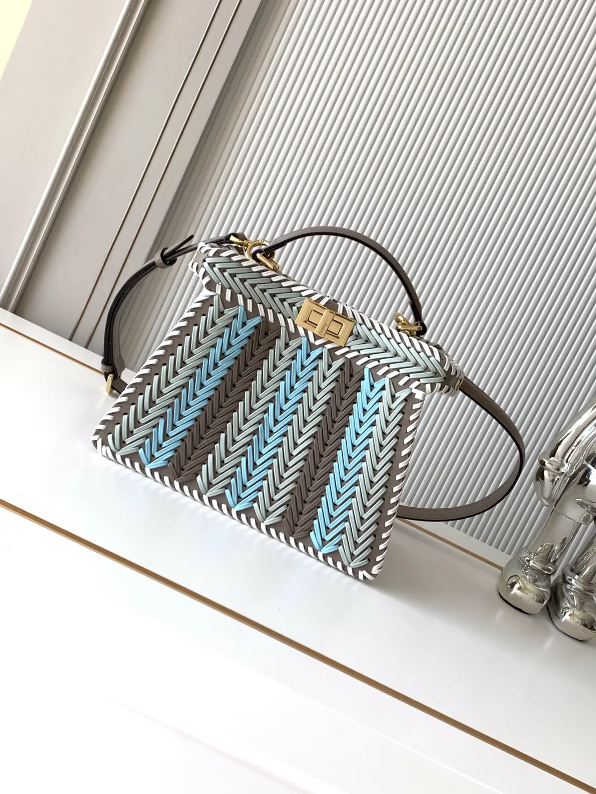 FENDI Woven Peekaboo ISeeU Top Handle Bag image 1