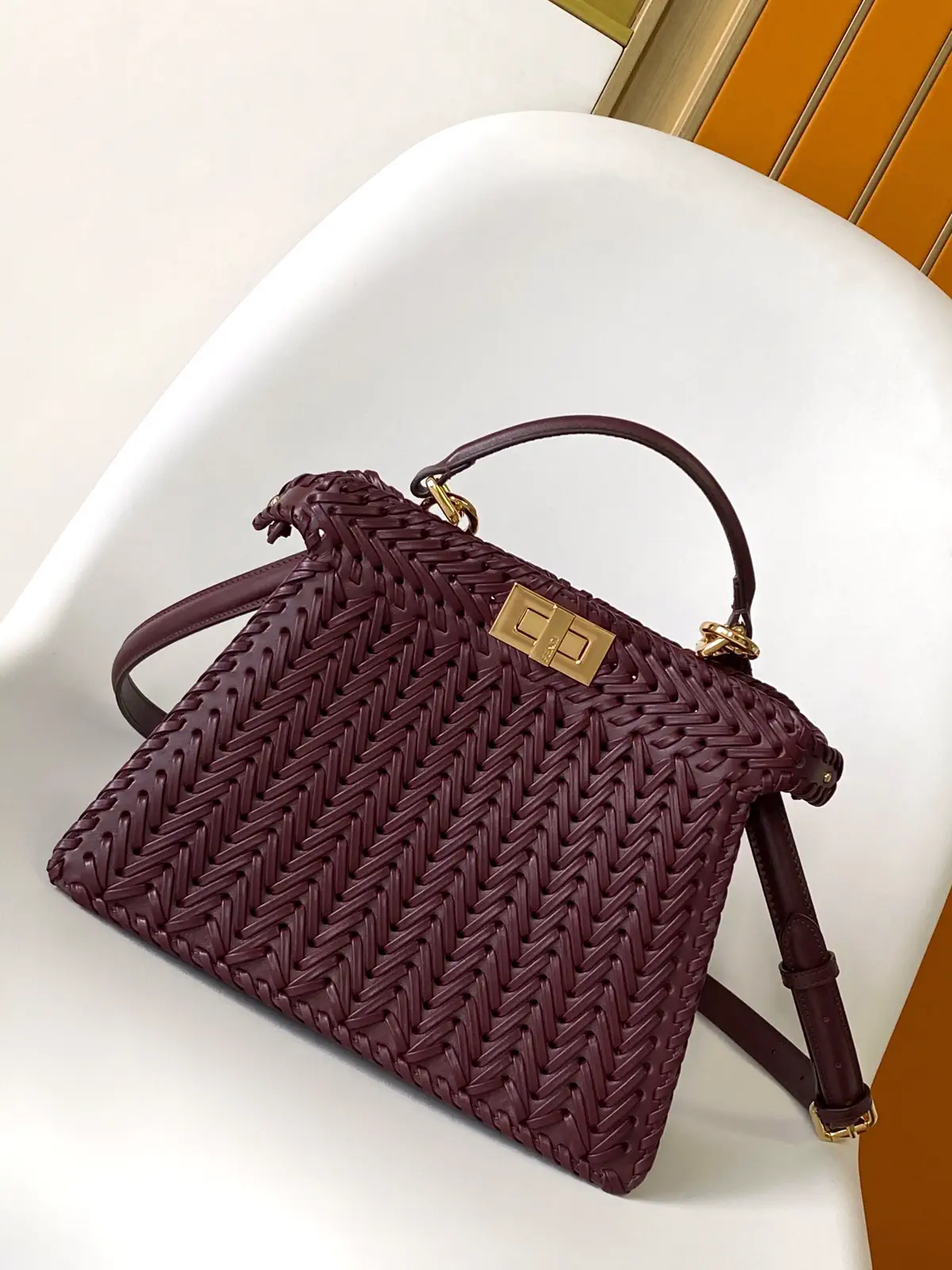 FENDI Woven Peekaboo ISeeU Top Handle Bag image 1
