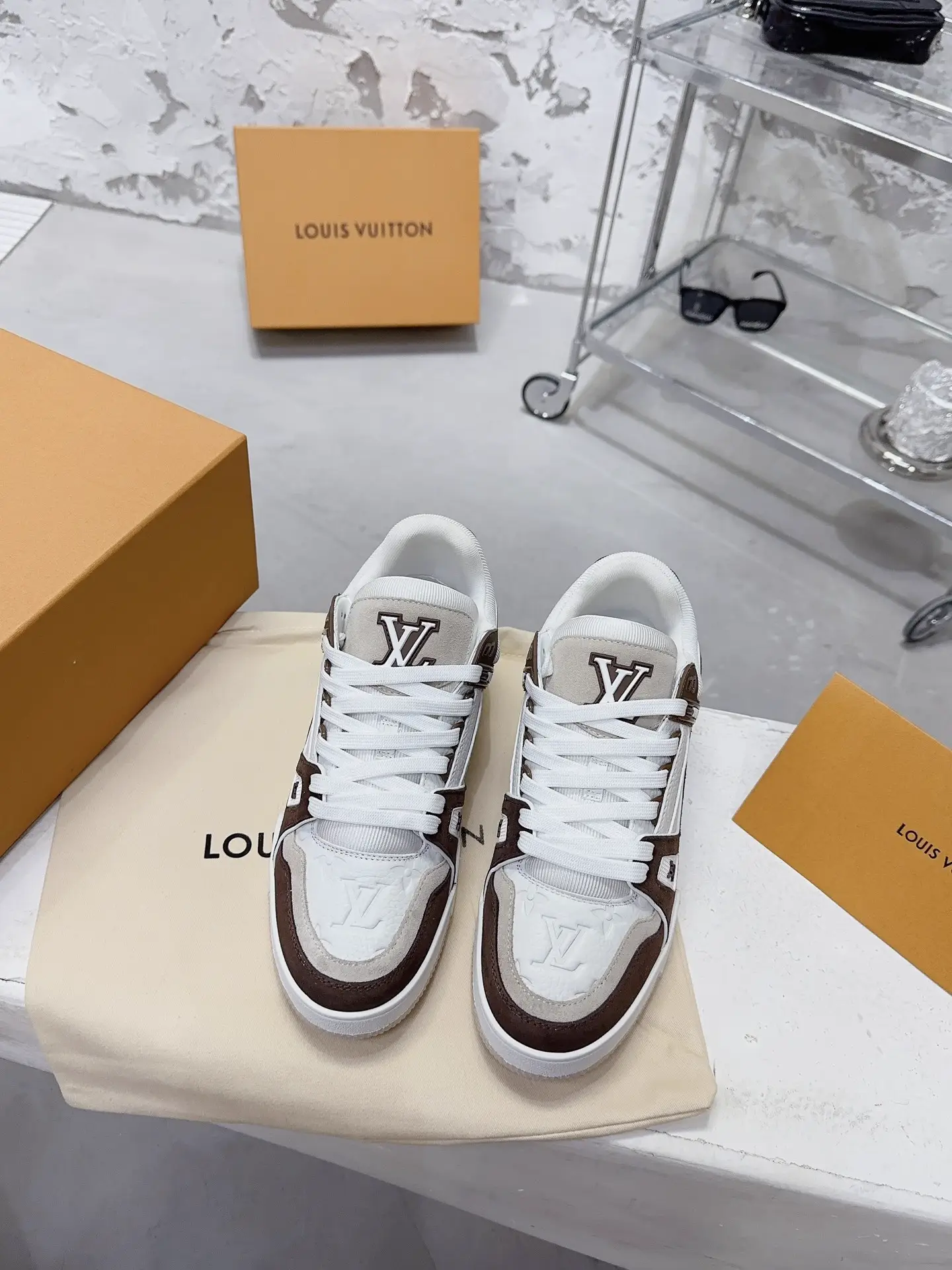 Mocha LV Trainer Sneakers image 1