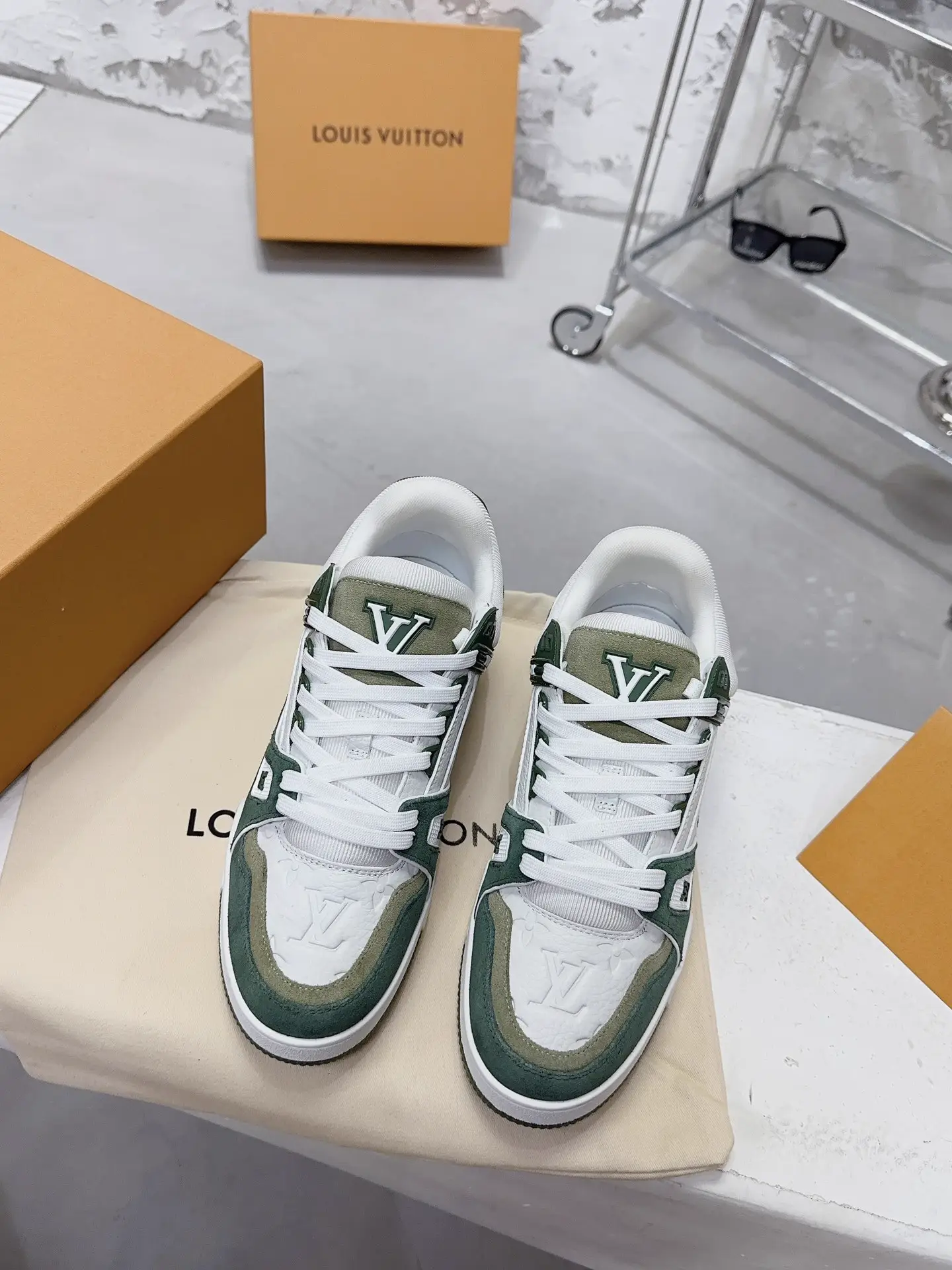 Dark Green LV Trainer Sneakers image 1