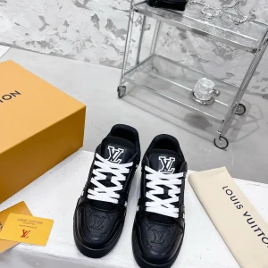 LV Trainer Sneakers in Black Calfskin image 1
