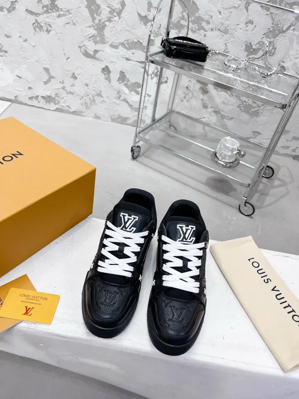 LV Trainer Sneakers in Black Calfskin image 1