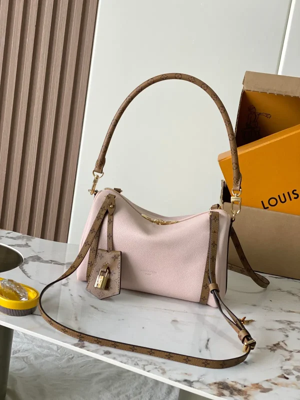 Louis Vuitton Light Pink Small Shoulder Bag with Monogram Trim image 1