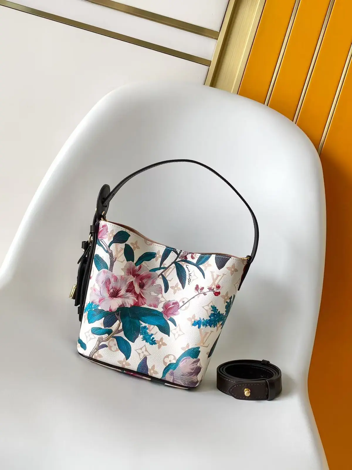 Louis Vuitton Floral Monogram Canvas Bucket Bag image 1