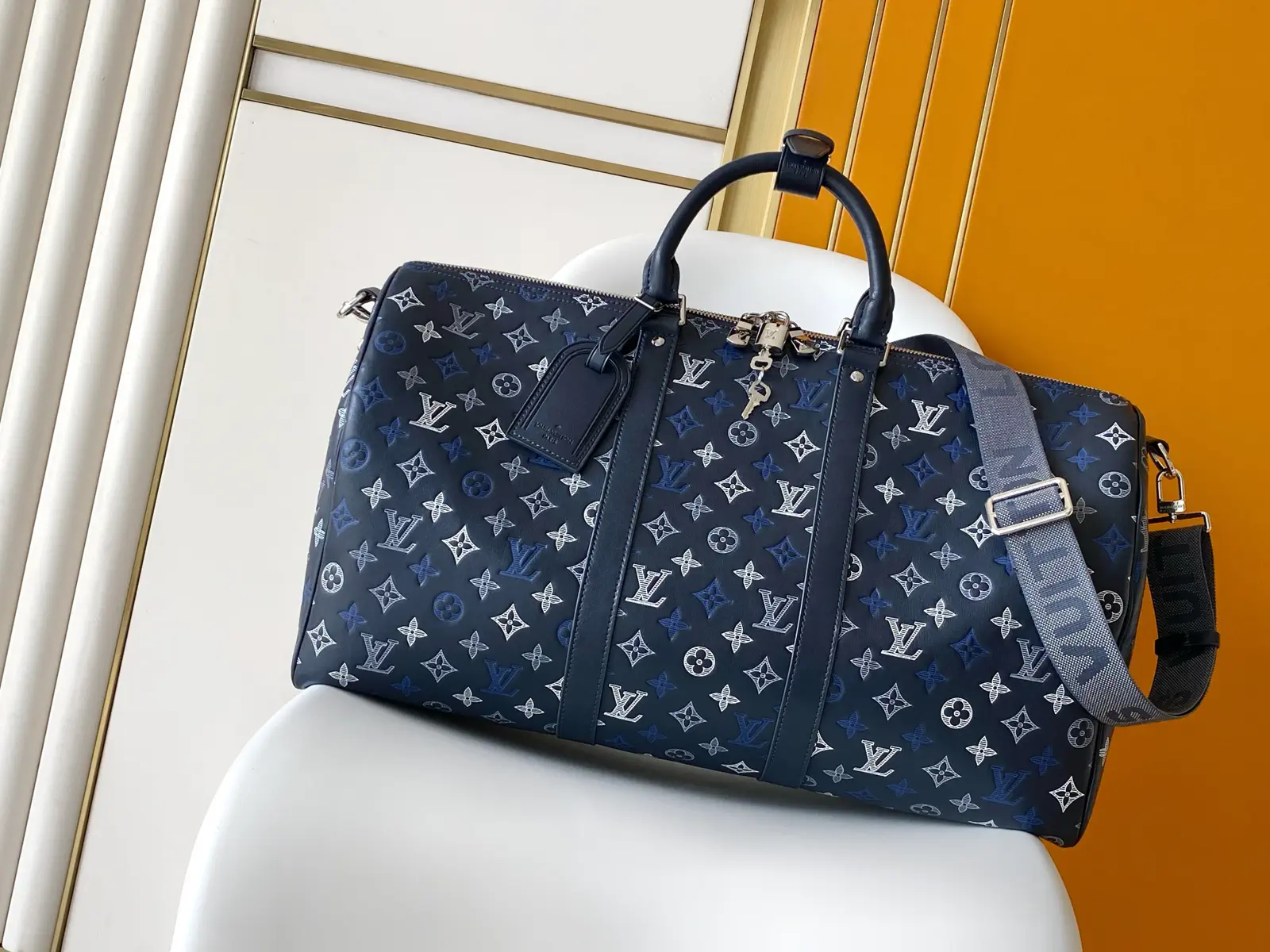 Louis Vuitton Monogram Shadow Keepall Bandoulière 50 Duffle Bag image 1