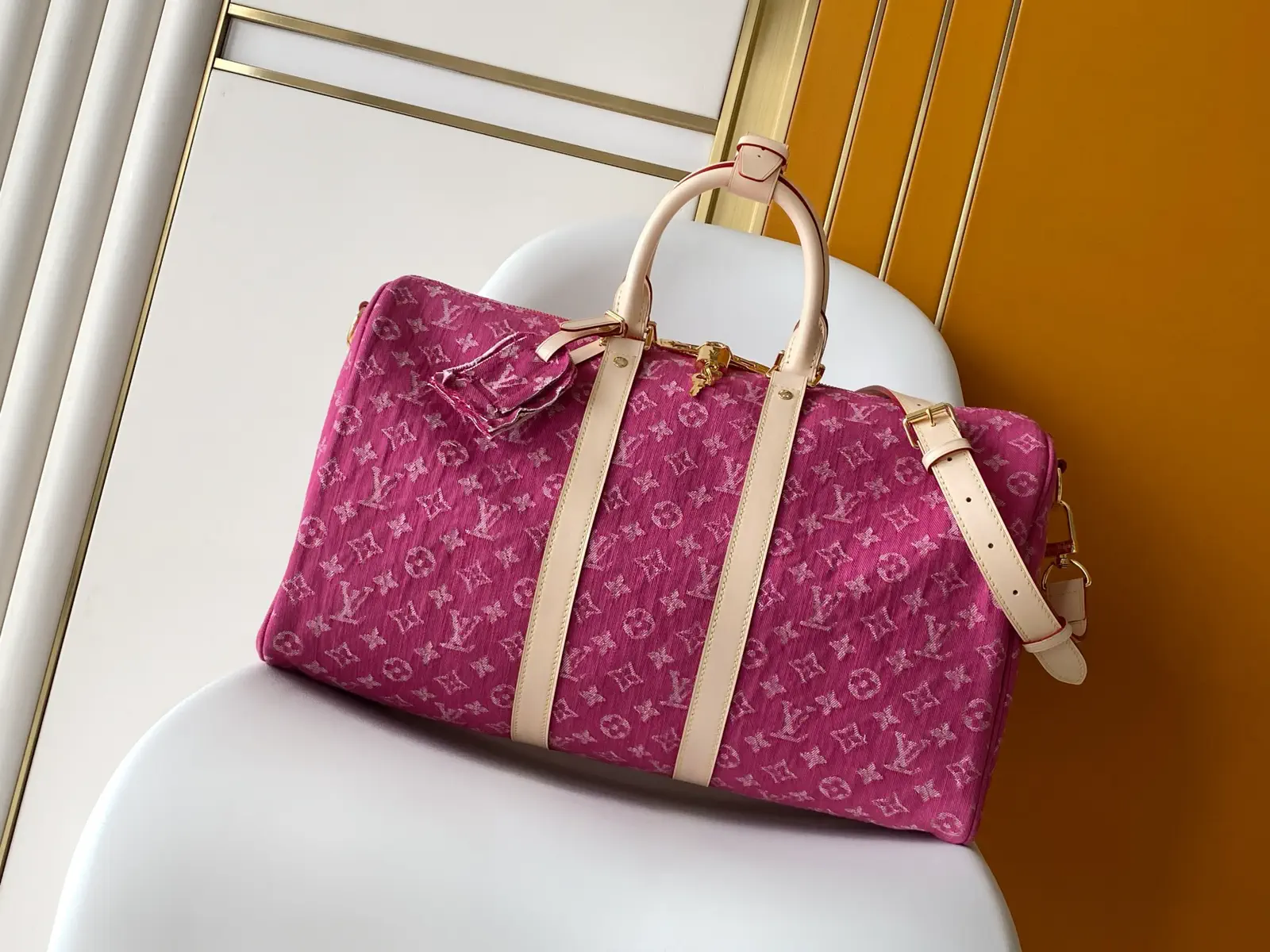 Louis Vuitton Monogram Denim Keepall Bandoulière 45 Duffle Bag image 1