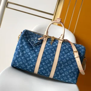 Louis Vuitton Monogram Denim Keepall Bandoulière 45 Duffle Bag image 1