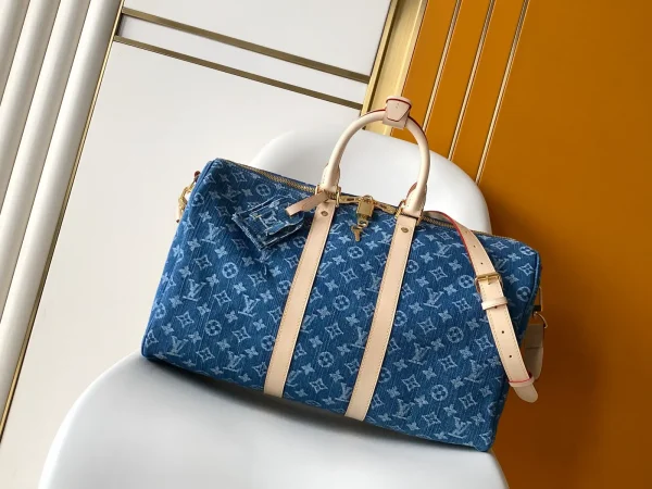 Louis Vuitton Monogram Denim Keepall Bandoulière 45 Duffle Bag image 1