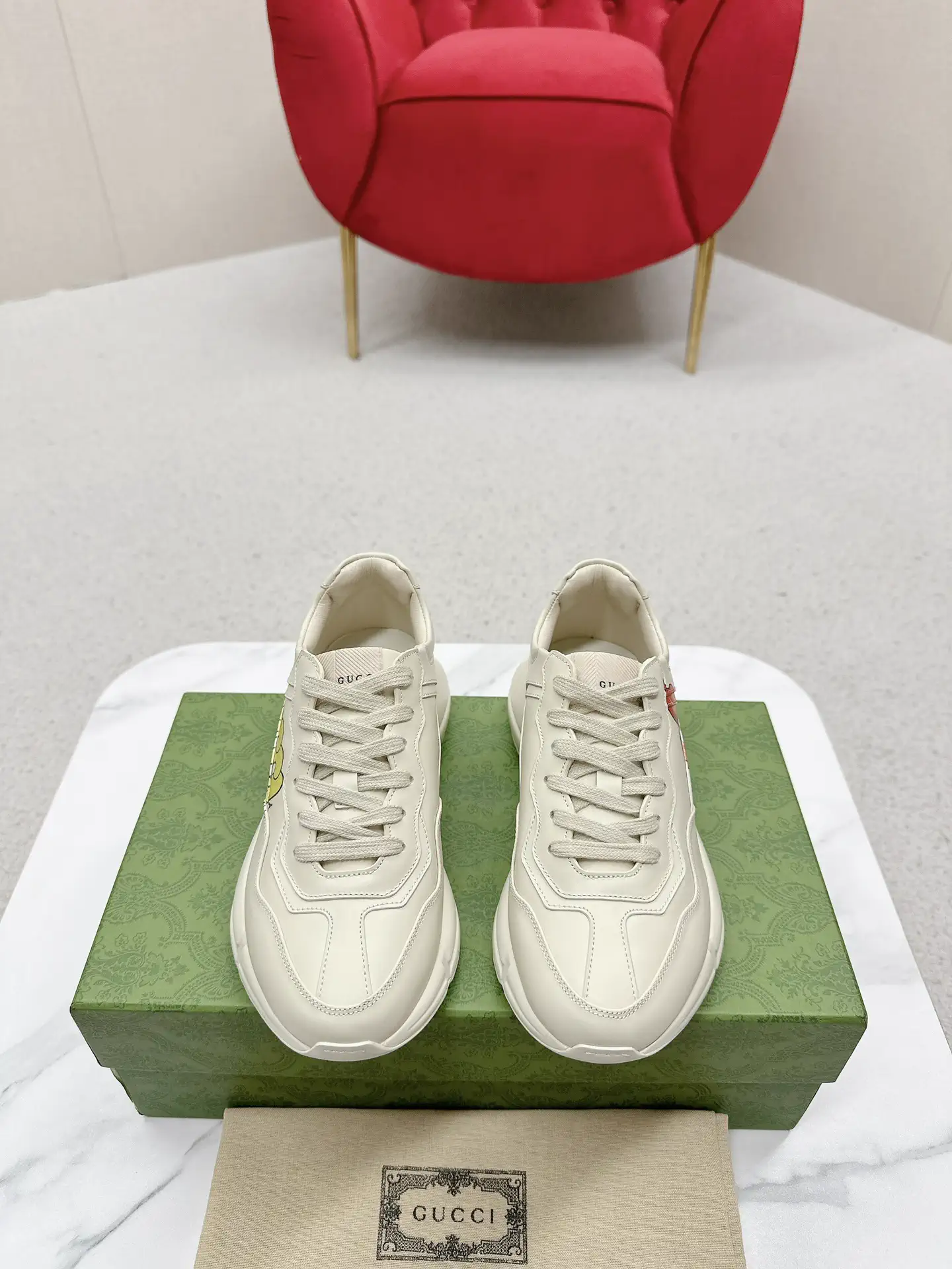 Gucci Unisex Chunky Dad Sneakers with Cartoon Prints image 1