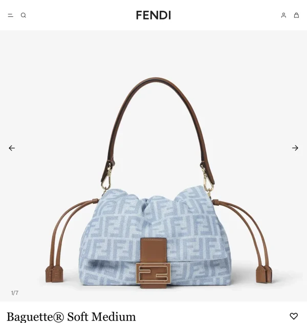 FENDI Light Blue Monogram Shoulder Bag image 1