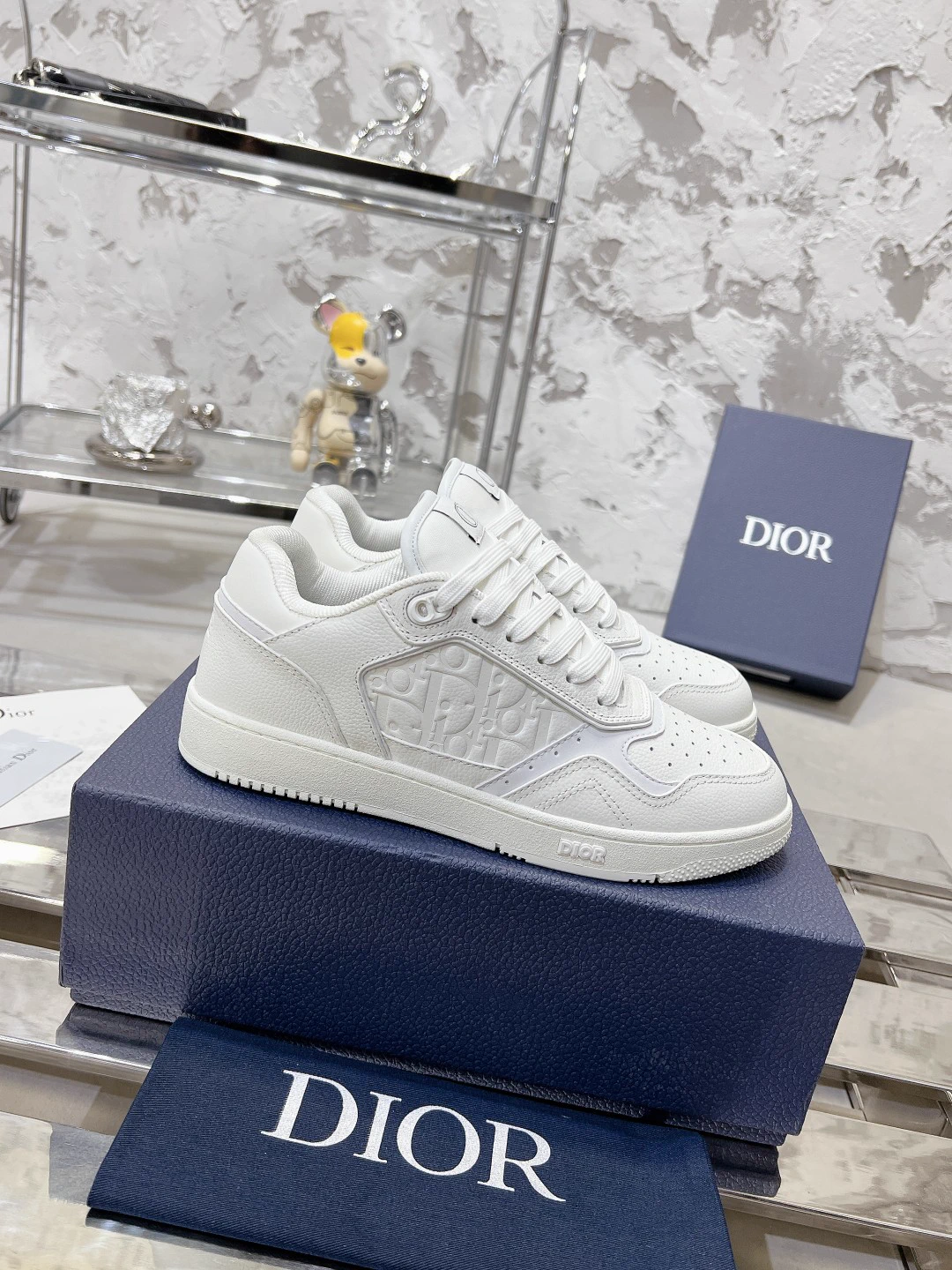 Unisex Denim Monogram Stone Texture Casual Shoes image 1