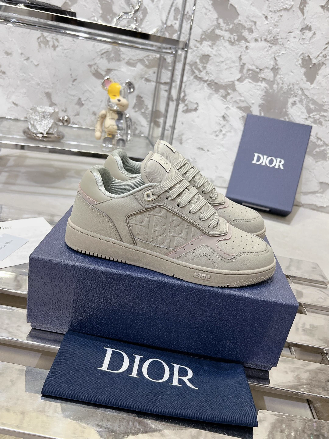 Couple Style Denim Monogram Stone Texture Casual Shoes image 1