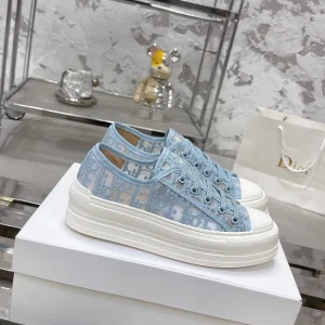 Dior Walkn Series Oblique Embroidered Platform Canvas Shoes image 1