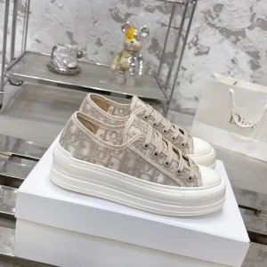 Dior Walkn Series Oblique Embroidery Platform Canvas Shoes image 1