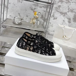 Dior Walkn Series Oblique Embroidered Platform Canvas Shoes image 1