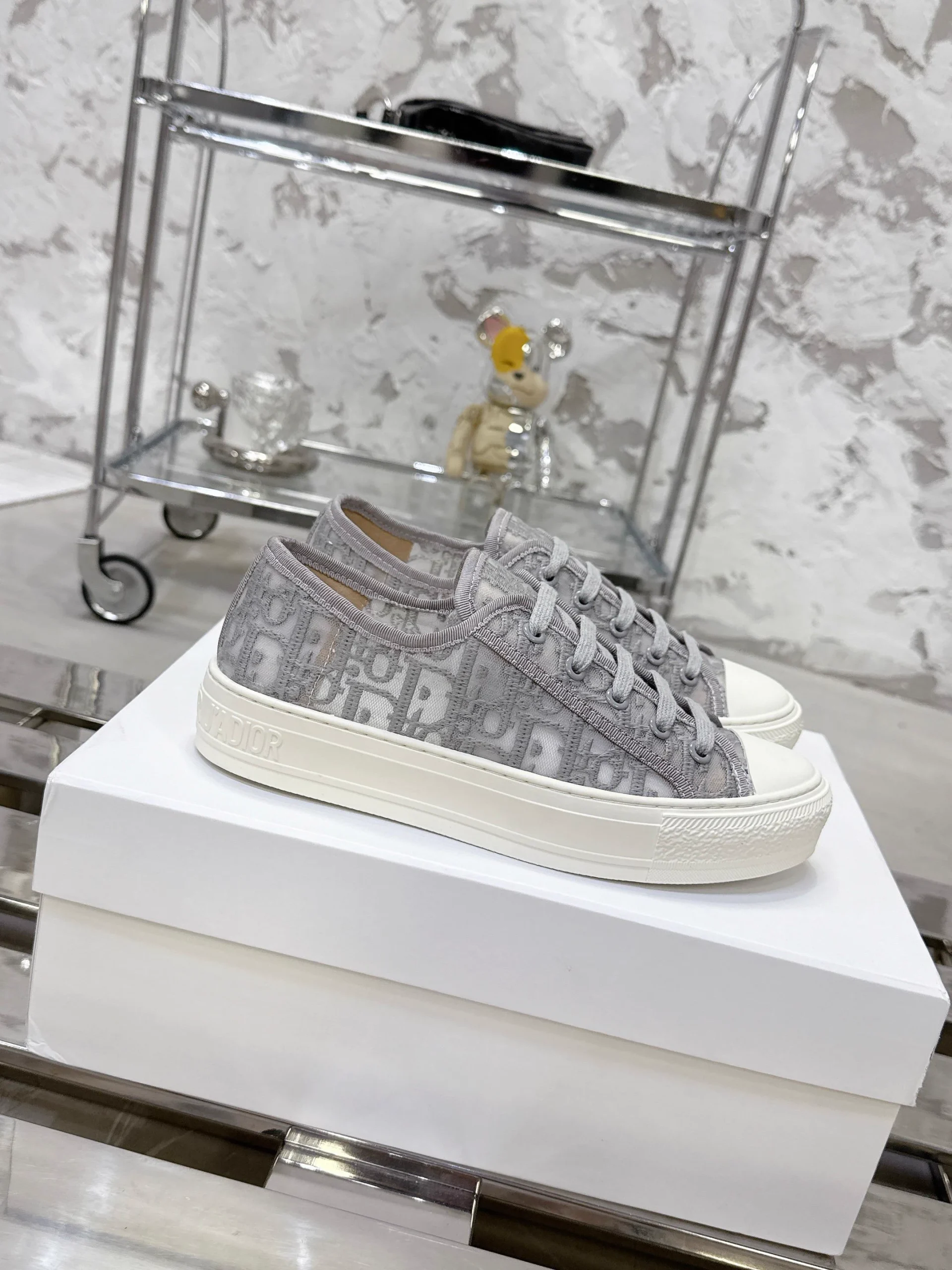 Dior Walkn Series Oblique Embroidery Platform Canvas Shoes image 1
