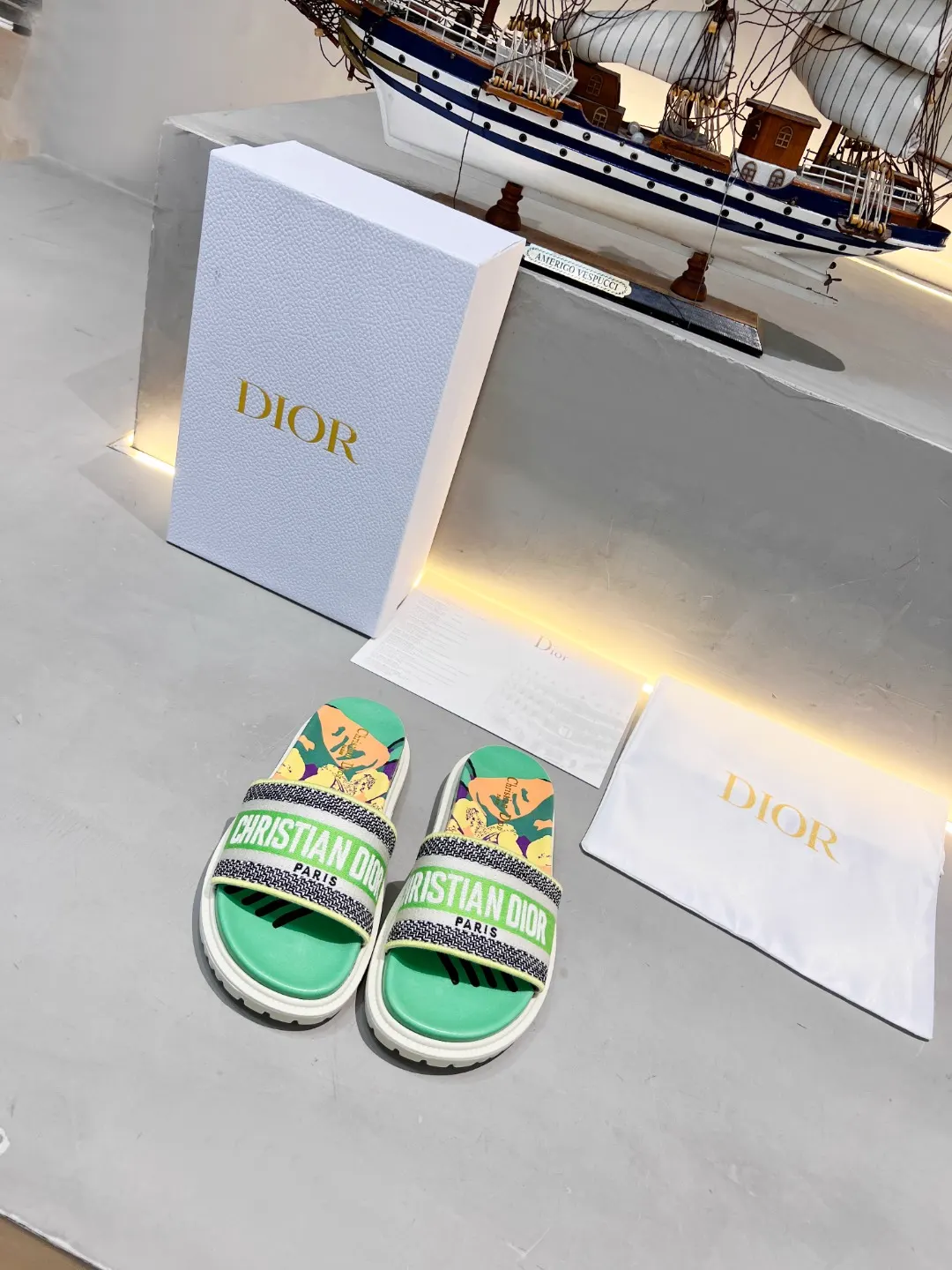 DIOR Early Spring Jacquard Embroidery Platform Slippers image 1