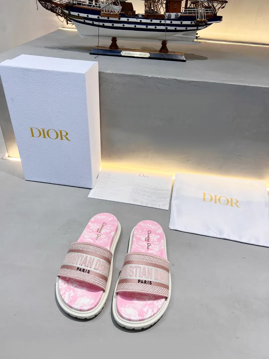 DIOR Early Spring Embroidered Platform Slippers image 1