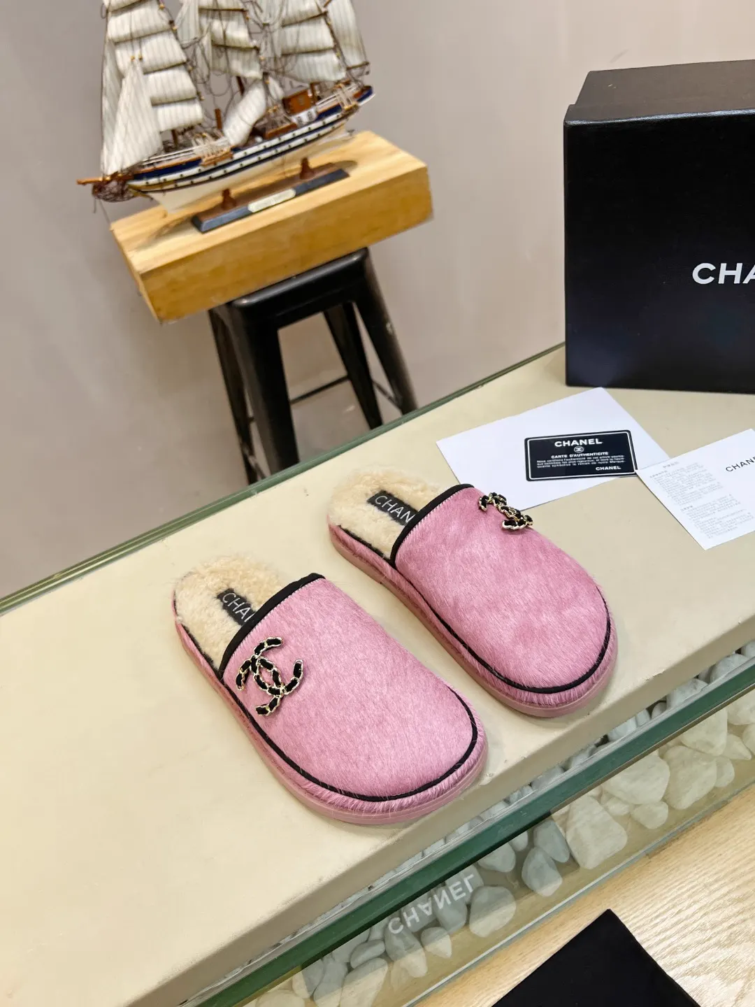 Chanel Horsehair Slippers image 1