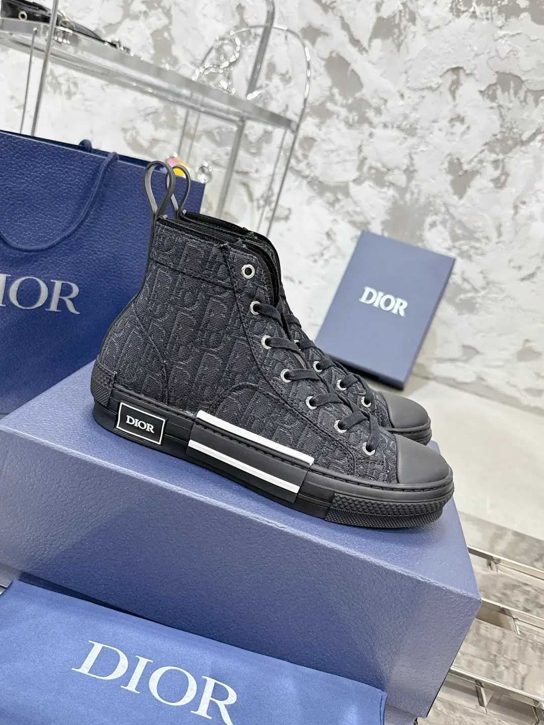 Dior B23 Classic Series High and Low Top Sneakers image 1