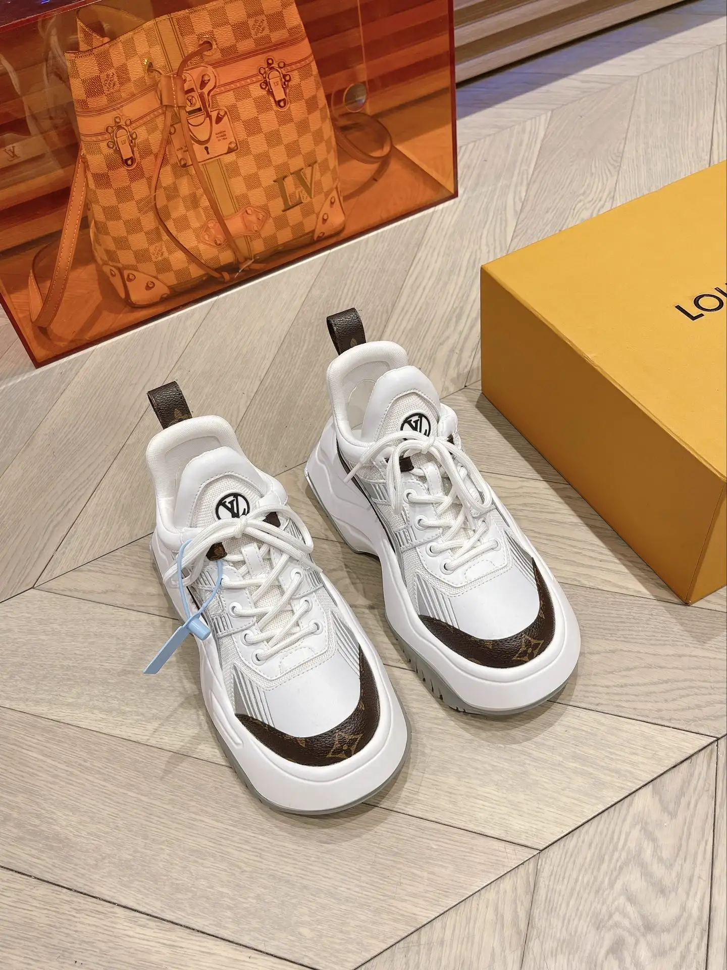 Louis Vuitton Trainer Sneaker Thick Sole Colorblock Low Top Casual Shoes image 1