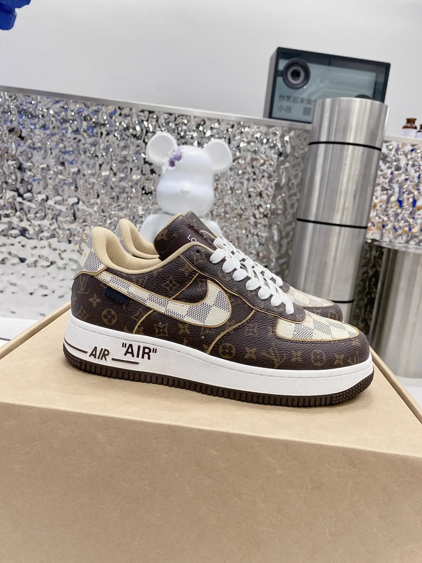 Louis Vuitton x Air Force 1 Brown Board Shoes image 1