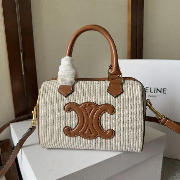 CELINE Striped Small Boston Bag image 1