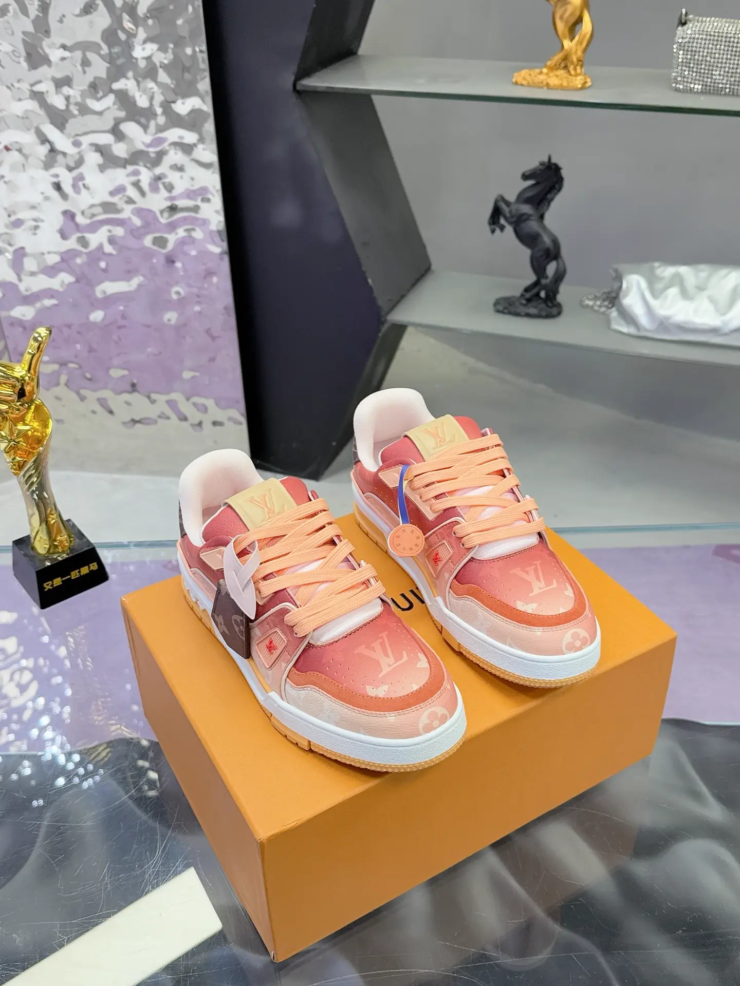 LV Trainer Sneakers with Studded Leather Uppers image 1