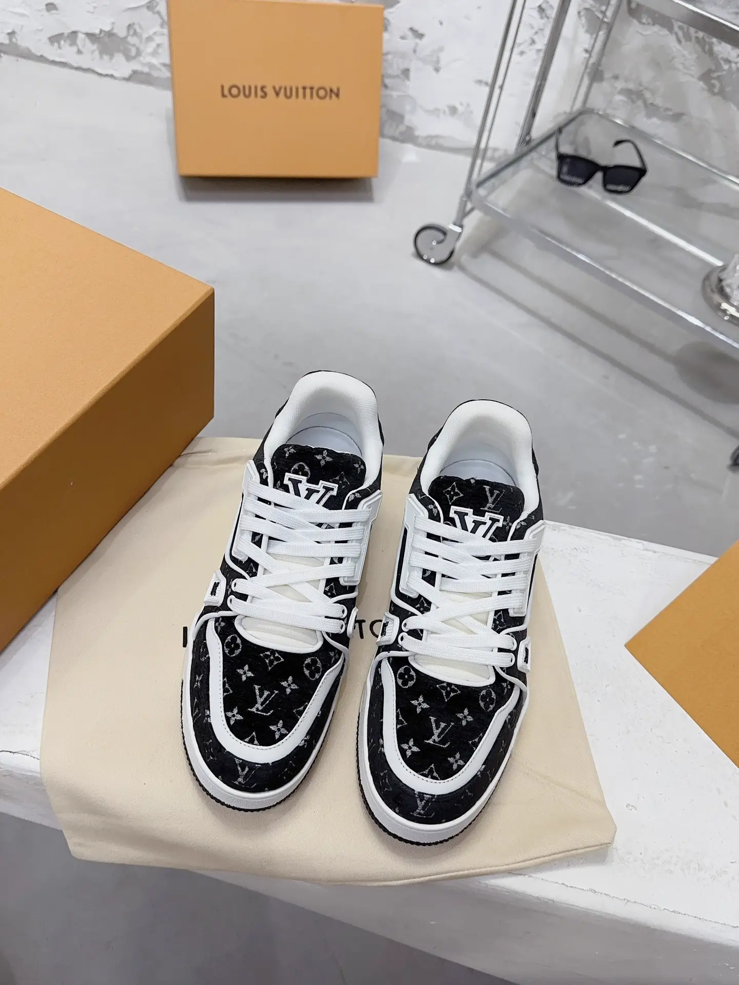 LV Trainer Sneakers in Black image 1