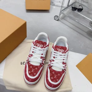 Red LV Trainer Sneaker by Virgil Abloh image 1