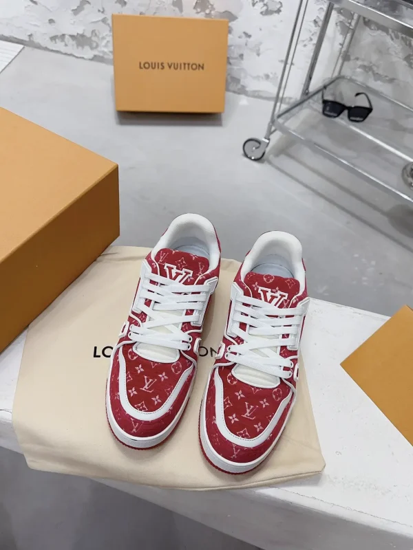 Red LV Trainer Sneaker by Virgil Abloh image 1