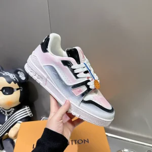 Top Edition LV Unisex Trainer Basketball Sneakers with Ice Crack Glaze image 1