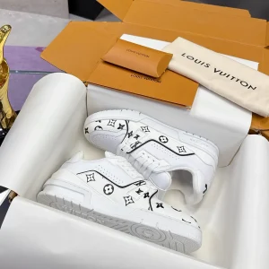 LV Trainer Maxi Leather Denim Sneakers image 1