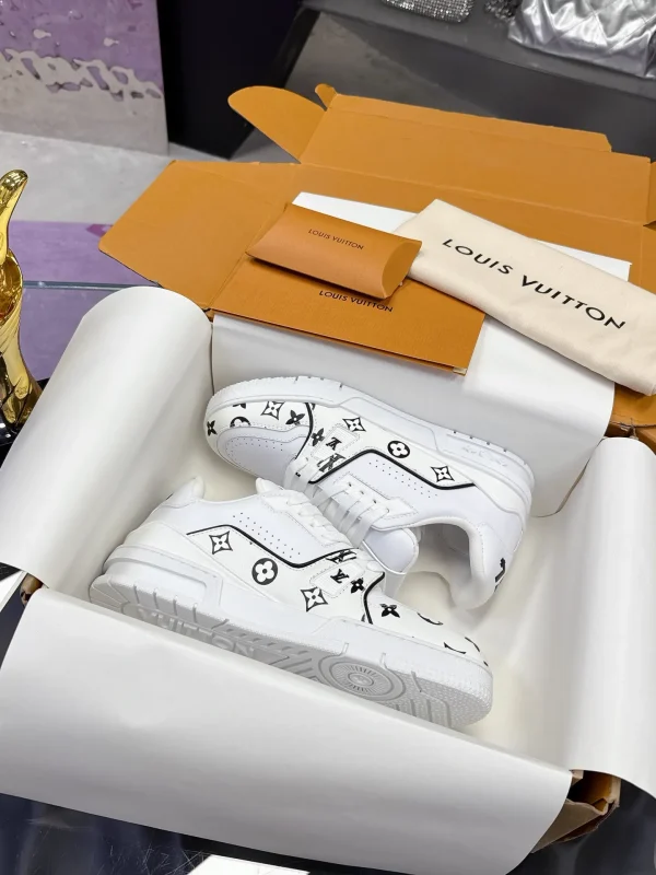 LV Trainer Maxi Leather Denim Sneakers image 1