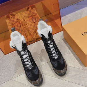 Classic Chunky Heel Martin Boot with Monogram Cowhide Upper image 1