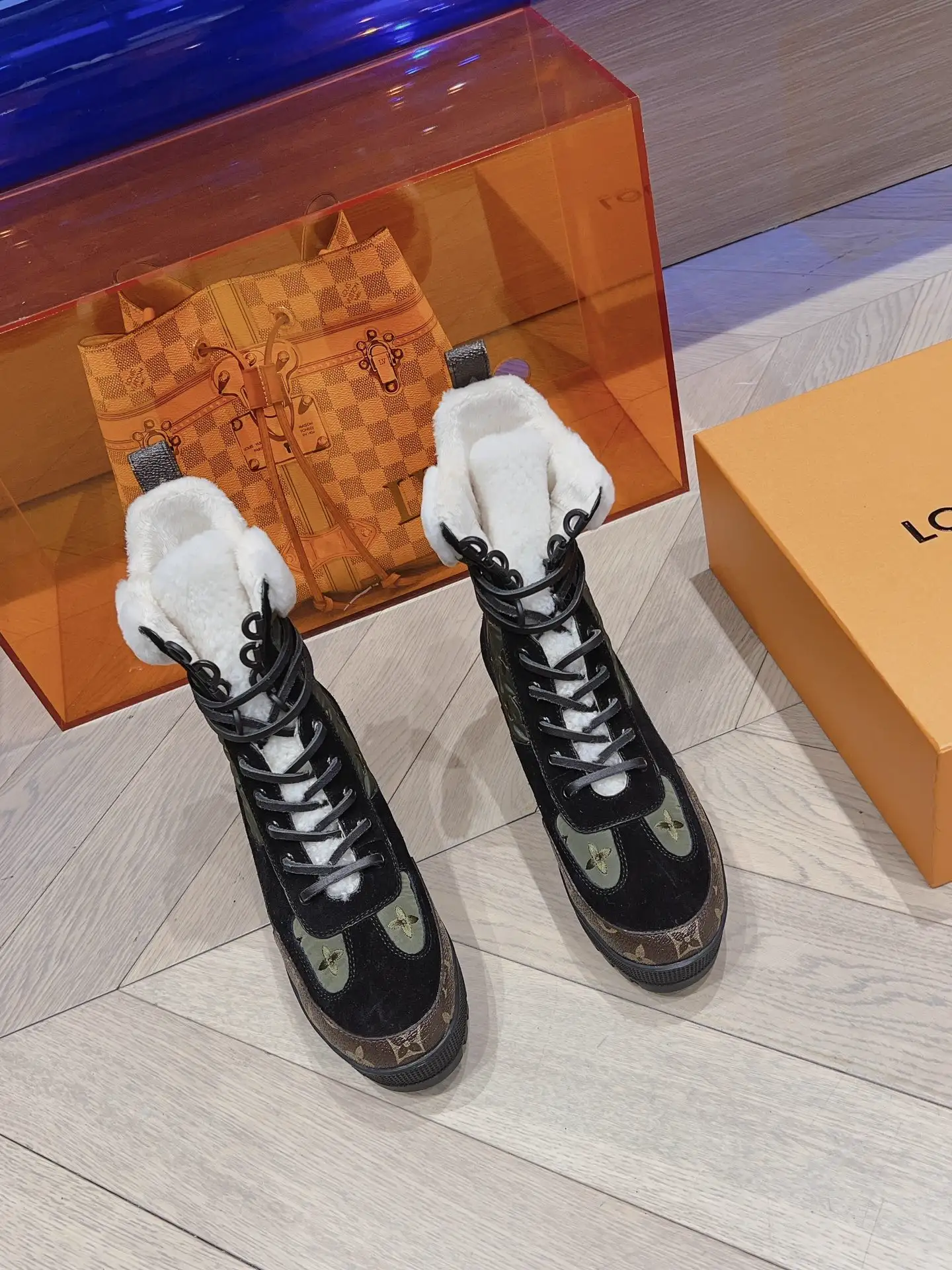 Classic LV Monogram High Heel Martin Boots image 1