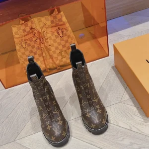Women's Autumn/Winter High-Heel Boots with Monogram Leather Upper image 1