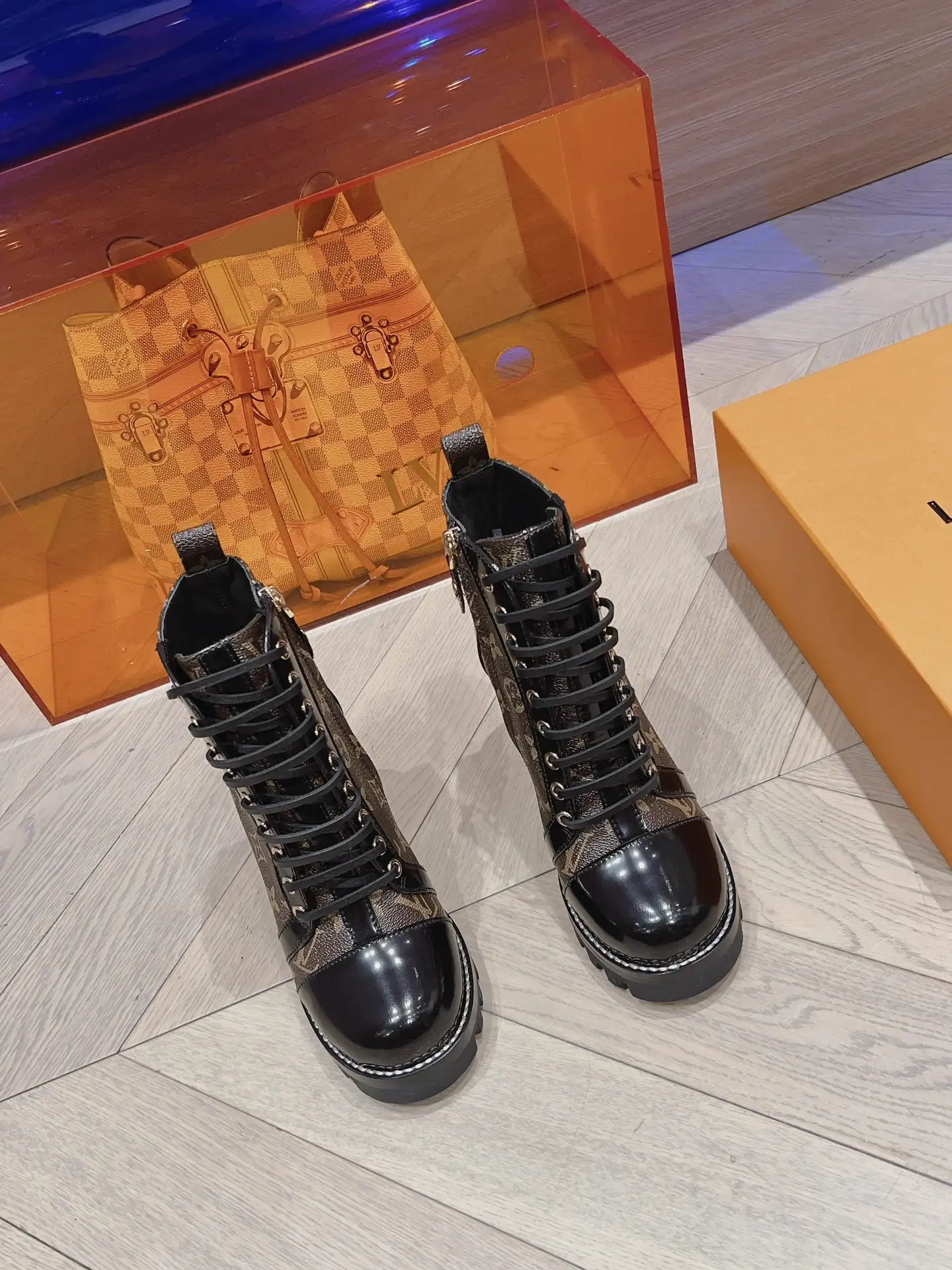 Women's Leather High Heel Boots image 1