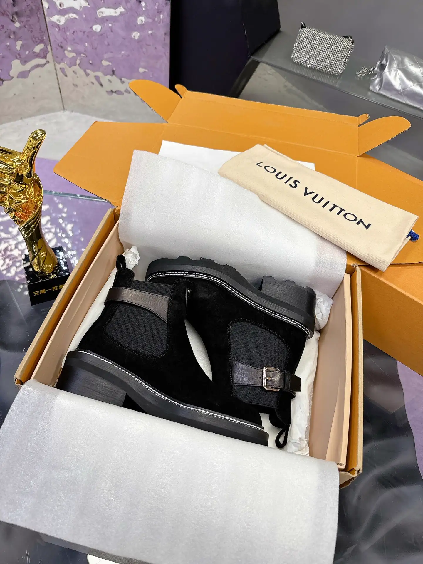 Louis Vuitton Beaubourg Suede Calf Leather Ankle Boots image 1