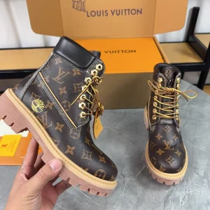 Unisex Monogram Embossed Yellow Ankle Boots image 1