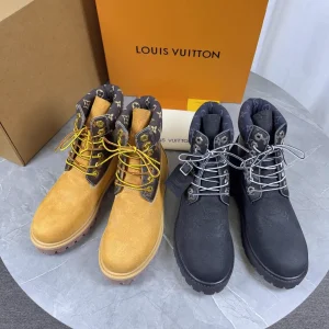 Couple's Monogram Embossed Yellow Ankle Boots image 1